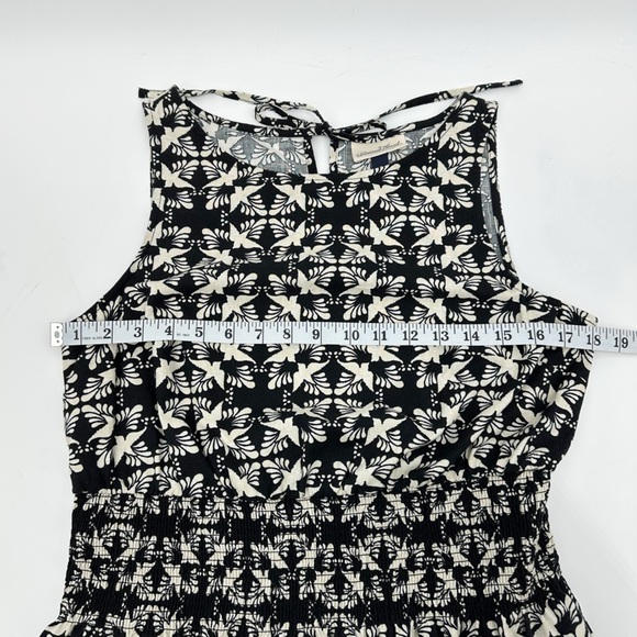 Universal Thread Black & Cream Ikat Sleeveless Smocked Waist Sundress Medium - Picture 8 of 11